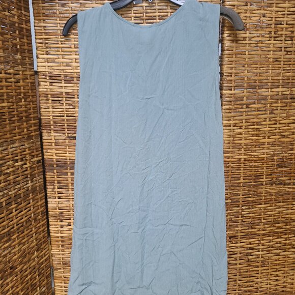 NWT KRAZY KAT BLOUSE~SIZE XL Mint Seafoam Blue Sleeveless High Low Tunic Blouse - Picture 5 of 5